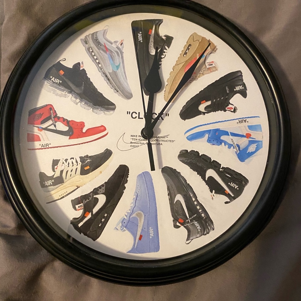 Off white nike sneakers clock